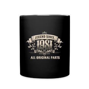 Retro Vintage Birthday Legend Since 1981 - Tasse einfarbig - Schwarz - Vorne