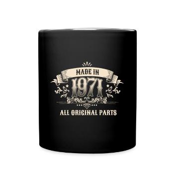 Retro Vintage Birthday Made In 1971 All Original - Tasse einfarbig - Schwarz - Vorne