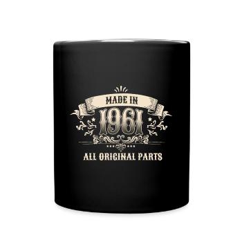Retro Vintage Birthday Made In 1961 All Original - Tasse einfarbig - Schwarz - Vorne