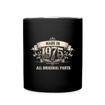Retro Vintage Birthday Made In 1975 All Original - Tasse einfarbig - Schwarz - Vorne