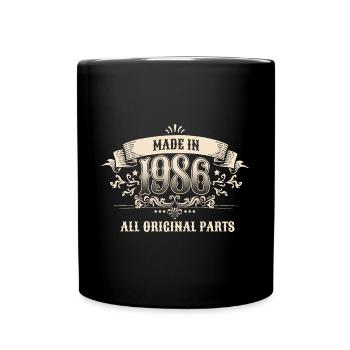 Retro Vintage Birthday Made 1986 Original Parts - Tasse einfarbig - Schwarz - Vorne