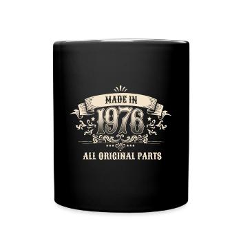 Retro Vintage Birthday Made 1976 Original Parts - Tasse einfarbig - Schwarz - Vorne