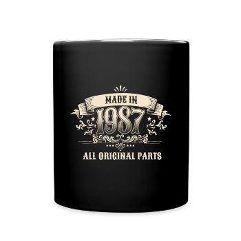 Retro Vintage Birthday Made 1987 Original Parts - Tasse einfarbig - Schwarz - Vorne