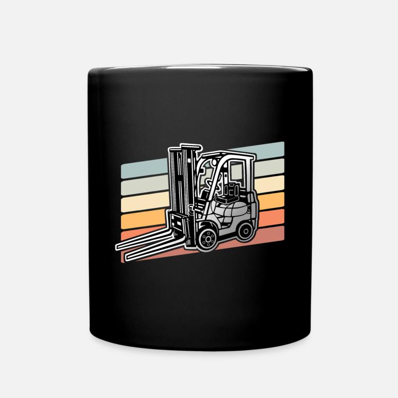 Gabelstapler Stapler - Tasse einfarbig - Schwarz