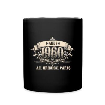 Retro Vintage Made In 1960 Original Parts - Tasse einfarbig - Schwarz - Vorne