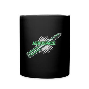 Rakete Vintage Raumfahrt - Tasse einfarbig - Schwarz - Vorne