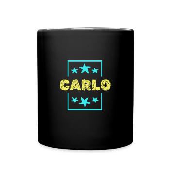 First name Birthday Carlo - Full Colour Mug - black - Front