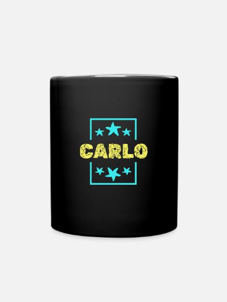 Vorname Geburtstag Carlo - Tasse einfarbig - Schwarz
