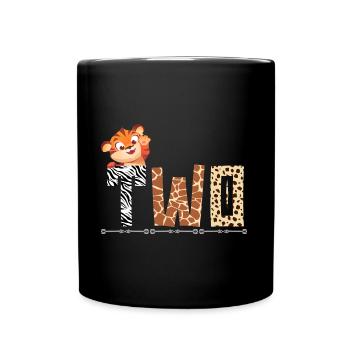 Tiger Birthday Zoo Tiger 2 years old - Full Colour Mug - black - Front