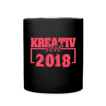 seit 2018 - Tasse einfarbig - Schwarz - Vorne