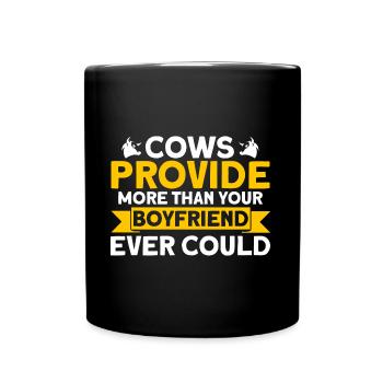 Cows give more than your friend cow gift - Full Colour Mug - black - Front