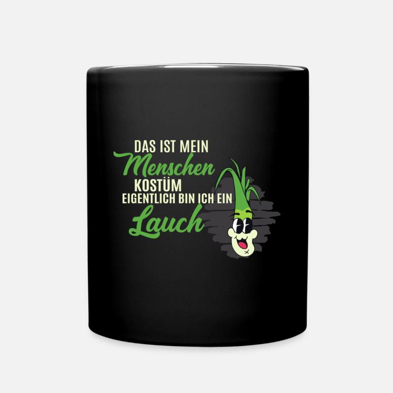 Das Ist Menschenkostüm Ich Bin Lauch Tier Vegan - Tasse einfarbig - Schwarz