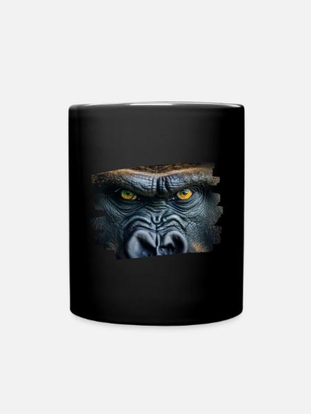 Gorilla Face / Monkey Head - Full Colour Mug - black