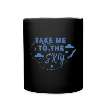 Heißluftballon & Ballon Fahrer Geschenk - Tasse einfarbig - Schwarz - Vorne
