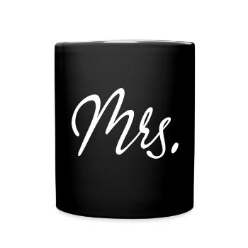 Mrs. Matching Couple Engagement Wedding Honeymoon - Full Colour Mug - black - Front