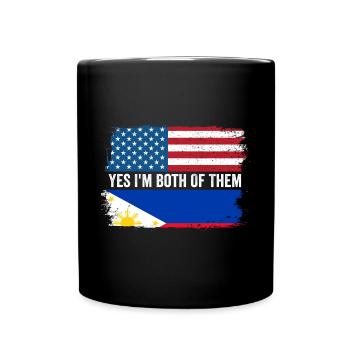 Oui, je suis tous les deux un philippin américain Fil-Am - Mug uni - noir - Devant