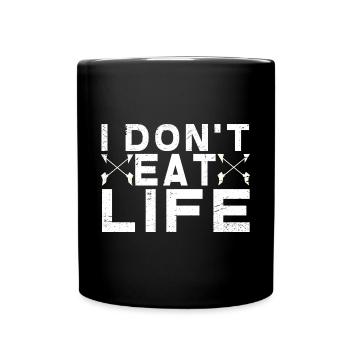 Vegan Fleischlos Tierlieb & Veganer - Tasse einfarbig - Schwarz - Vorne