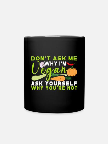 Vegan Fleischlos Tierlieb & Veganer - Tasse einfarbig - Schwarz