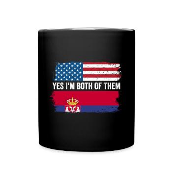 Yes I'm Both Of Them Awesome Half American Half - Tasse einfarbig - Schwarz - Vorne