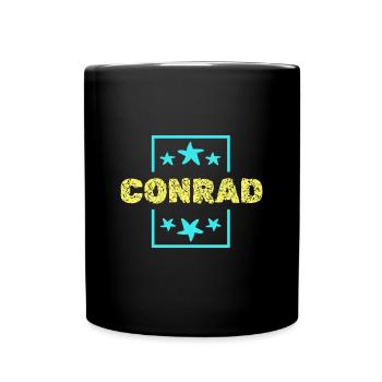 Vorname Geburtstag Conrad - Tasse einfarbig - Schwarz - Vorne