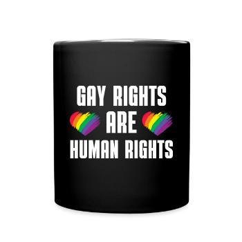 Rainbow Heart Cadeau pour les droits de la personne LGBTQ - Mug uni - noir - Devant