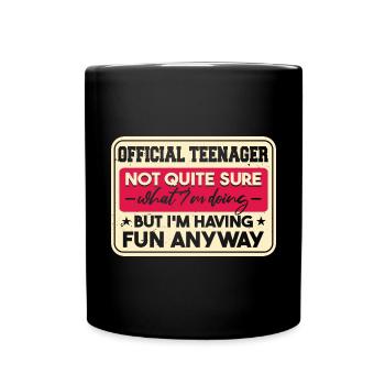 Lustiger offizieller Teenager - Tasse einfarbig - Schwarz - Vorne