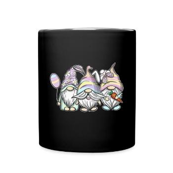 Easter Gnome Gnomes Elves Easter Bunny - Full Colour Mug - black - Front