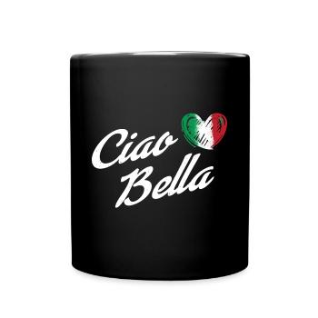Ciao Bella - Italien Liebe - Tasse einfarbig - Schwarz - Vorne