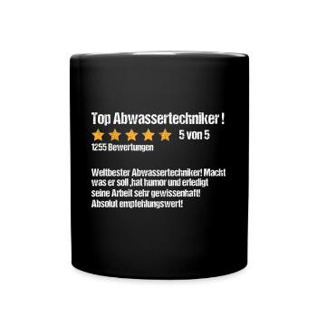 Abwassertechniker Lustig Abschied Danke Kollege - Tasse einfarbig - Schwarz - Vorne