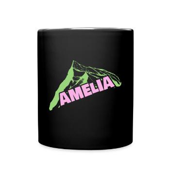 Bouldern Berg Bergsteigen Klettern Vorname Amelia - Tasse einfarbig - Schwarz - Vorne