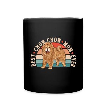 Chow Chow Hund - Tasse einfarbig - Schwarz - Vorne