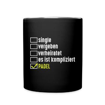 Tennis Padelspieler Padel - Tasse einfarbig - Schwarz - Vorne