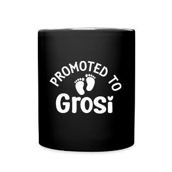 Befördert zur Grosi hallo Oma du wirst Oma - Tasse einfarbig - Schwarz - Vorne