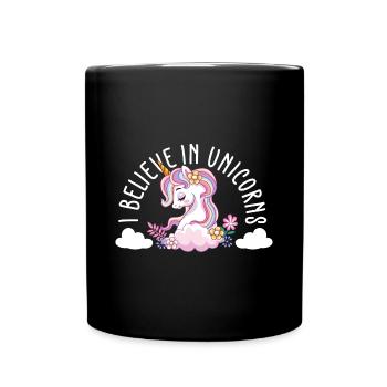 Lustiger Einhorn Spruch I Einhörner - Tasse einfarbig - Schwarz - Vorne
