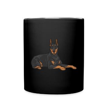 Doberman Pinscher Chien Dobie - Mug uni - noir - Devant