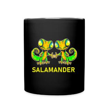 Salamander Gecko Friends - Full Colour Mug - black - Front