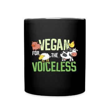 Vegan for the Voiceless - Tasse einfarbig - Schwarz - Vorne