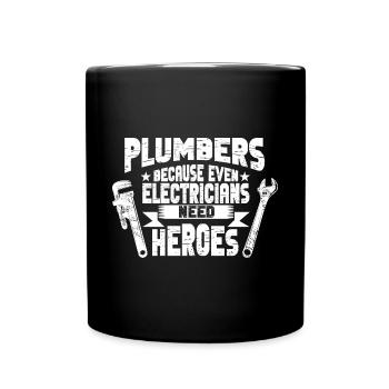 Handwerker Installateur Spruch Klempner - Tasse einfarbig - Schwarz - Vorne