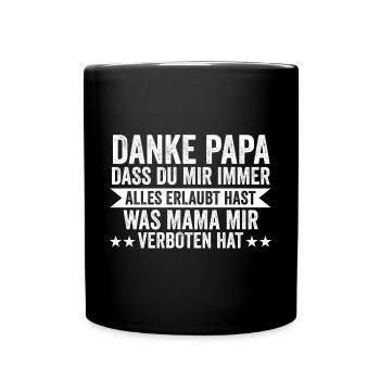 Vater Vatertag Papa - Tasse einfarbig - Schwarz - Vorne