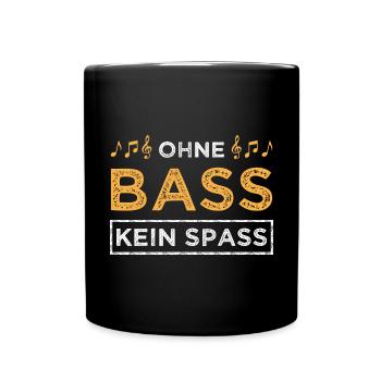 Ohne Bass kein Spaß - Musik Noten - Tasse einfarbig - Schwarz - Vorne