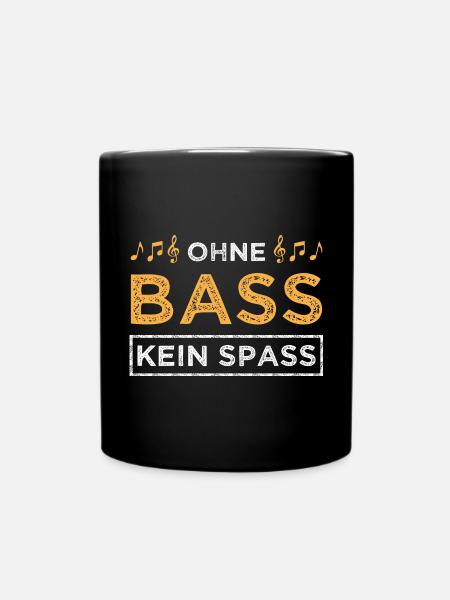 Ohne Bass kein Spaß - Musik Noten - Tasse einfarbig - Schwarz