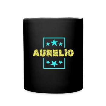 First name Aurelio - Full Colour Mug - black - Front