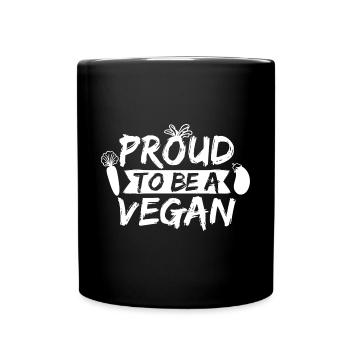 Proud to be vegan - Full Colour Mug - black - Front