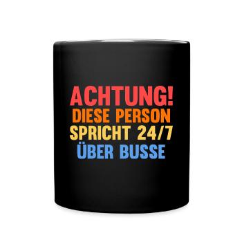 Bus Busfahrer - Tasse einfarbig - Schwarz - Vorne