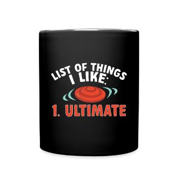 Disque de lancer de frisbee ultime - Mug uni - noir - Devant