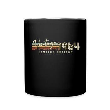 Vintage 1964 Jahrgang geboren Retro Geburtstag - Tasse einfarbig - Schwarz - Vorne