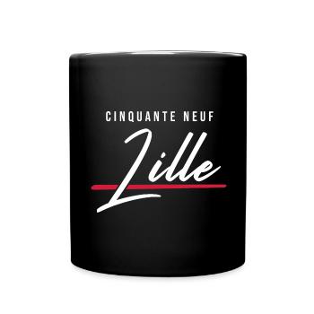 Lille 59 Frankreich Kennzeichen - Tasse einfarbig - Schwarz - Vorne