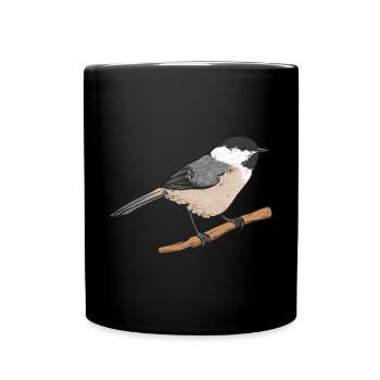 Bird Chickadee Bird Watching - Full Colour Mug - black - Front
