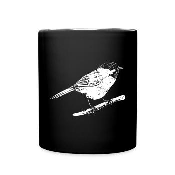 Bird Chickadee Bird Watching - Full Colour Mug - black - Front