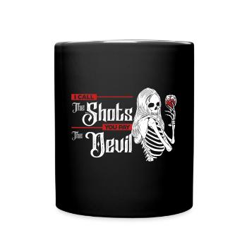 Shots trinken & Teufel bezahlen - Tasse einfarbig - Schwarz - Vorne